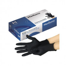 Guantes desechables de nitrilo diamantado/grip Negros Talla M (Caja de 50 unidades) HANTUMS