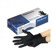 Guantes desechables de nitrilo diamantado/grip Negros Talla XL (Caja de 50 unidades) HANTUMS