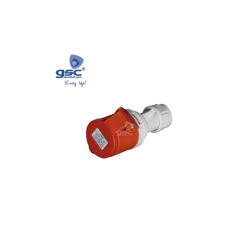 Base CETAC movil 3P+T 16A 380-415V IP44 Roja GSC C10/60