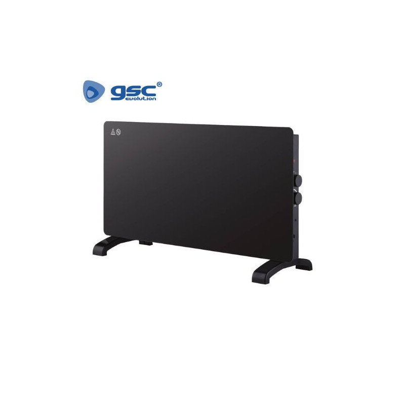 Radiador convector de cristal 2000w Negro Zanthus GSC C1/1