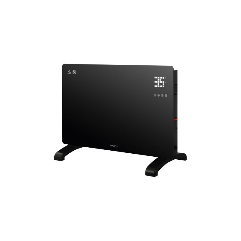 Radiador convector de cristal inteligente 1500w Negro Zanthus NIAROS
