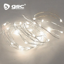 Guirnalda LED Decorativa Alambre 2m 20 leds Luz Fría a pilas ÚLTIMAS UNIDADES