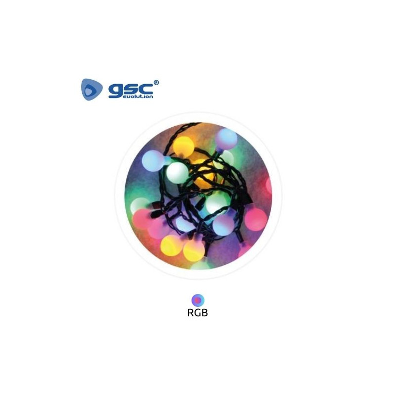 Guirnalda LED Decorativa Bombillas 4m RGB 8 Funciones IP44 220V GSC C1/20