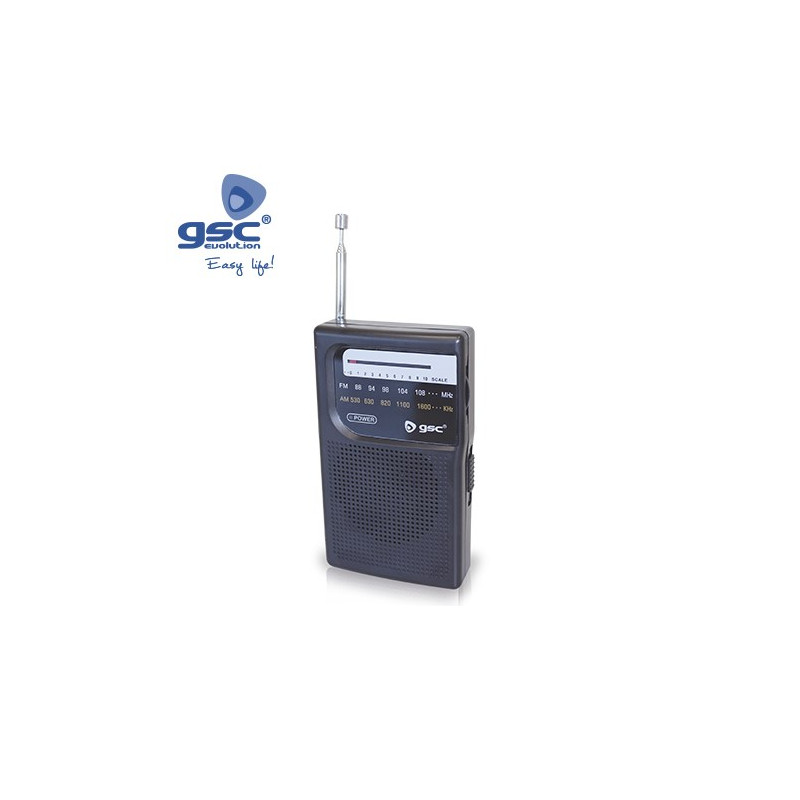 Radio vertical portatil 2xAA 118x28x70mm GSC C1/90