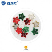 Guirnalda LED Decorativa 1,35m 10 Leds Estrellas Colores 3000K Funciona a pilas IP20 GSC C1/10