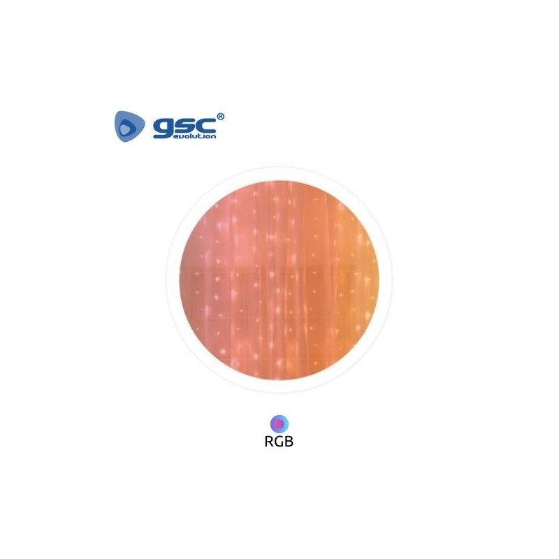 Cortina LED Luminosa 2x2m RGB 200 Leds IP44 220V GSC C1/24