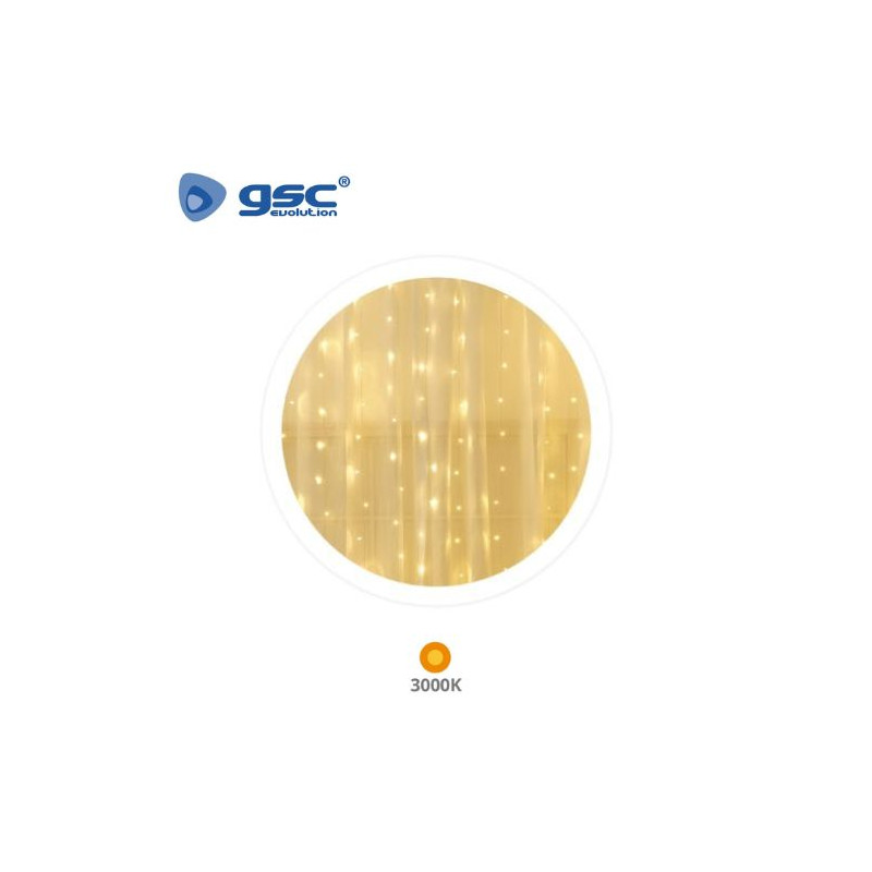 Cortina LED Luminosa 3x2m 3000K 320 Leds IP44 220V GSC C1/10