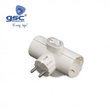Adaptador Triple 16A 220V TT con interruptor GSC C10/100