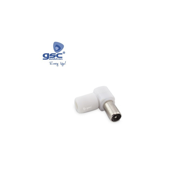 Conector Coaxial TV Macho Acodado GSC C50/100