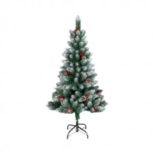 Árbol de navidad artificial efecto nieve con acebo y piñas Haur 1,5m 326 ramas GSC C1/1