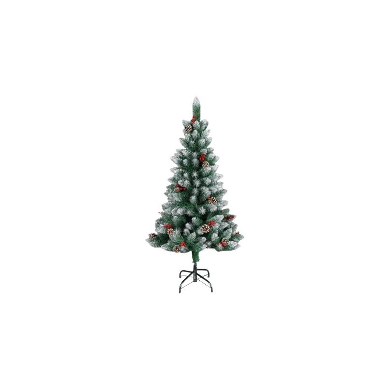 Árbol de navidad artificial efecto nieve con acebo y piñas Haur 1,5m 326 ramas GSC C1/1