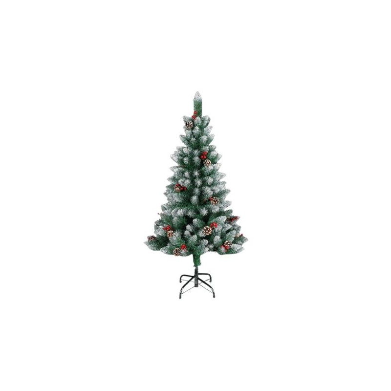 Árbol de navidad artificial efecto nieve con acebo y pilas Haur 1,8m 326 ramas GSC C1/1