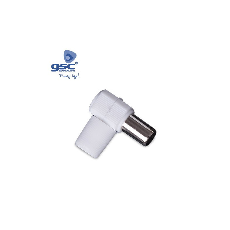 Conector Coaxial TV Hembra Acodado GSC C50/2500