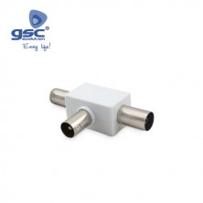 Conector Coaxial TV 1 Macho a 2 Hembras Blanco GSC C10/500