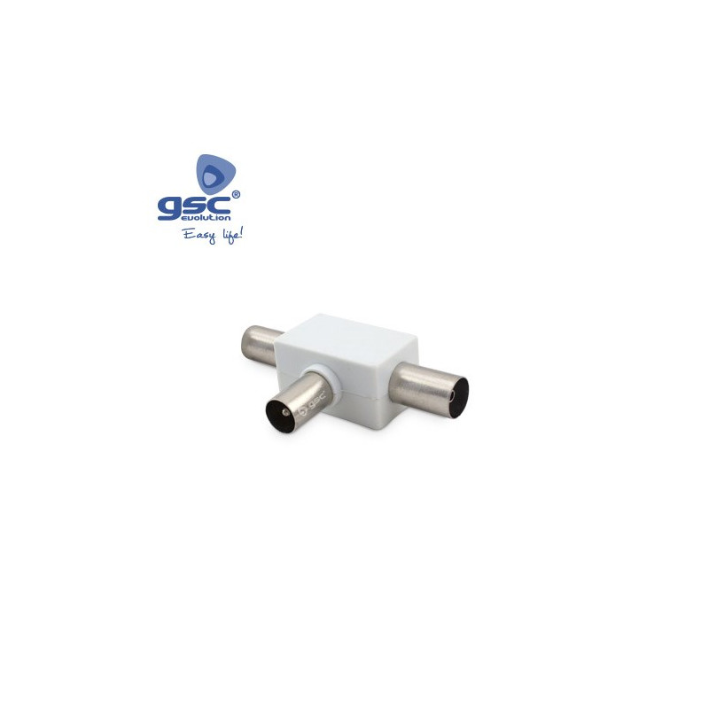 Conector Coaxial TV 1 Macho a 2 Hembras Blanco GSC C10/500