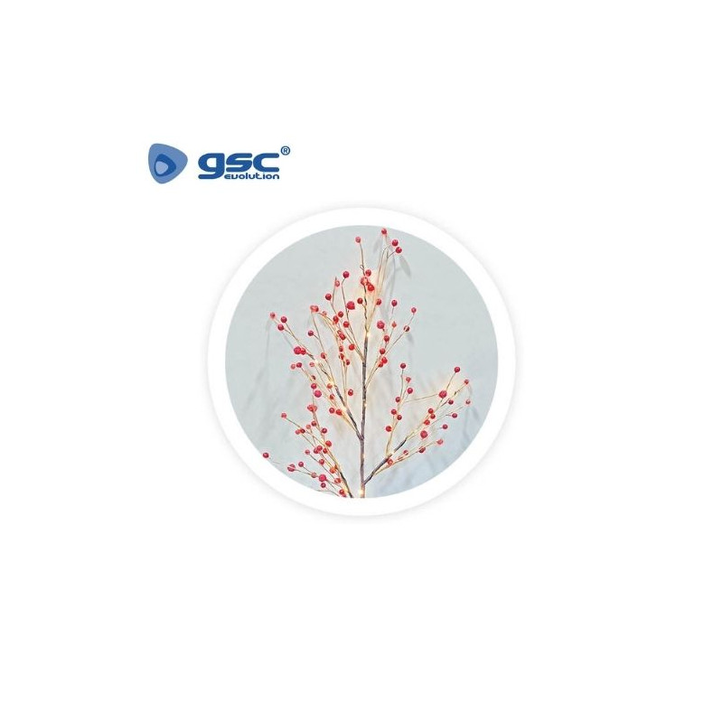 Rama decorativa LED de bayas rojas 0,8M Luz cálida GSC C1/12
