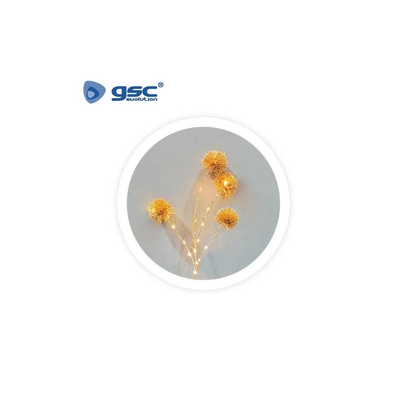 Rama decorativa LED de dientes de león dorados 0,75M Luz cálida GSC C1/12