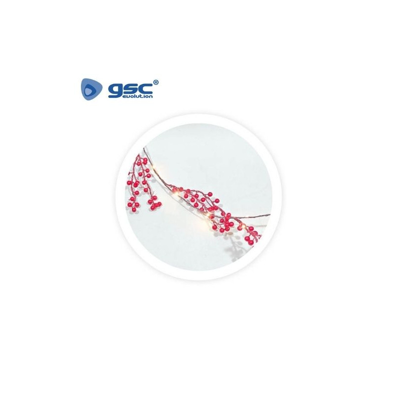 Guirnalda LED de bayas rojas 1,8M Luz cálida GSC C1/12