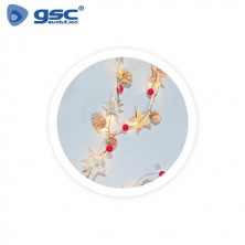 Guirnalda LED de estrellas, piñas y bayas rojas 1,8M Luz cálida GSC C1/12