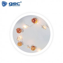Guirnalda LED de estrellas, piñas y árboles 1M Luz cálida GSC C1/12