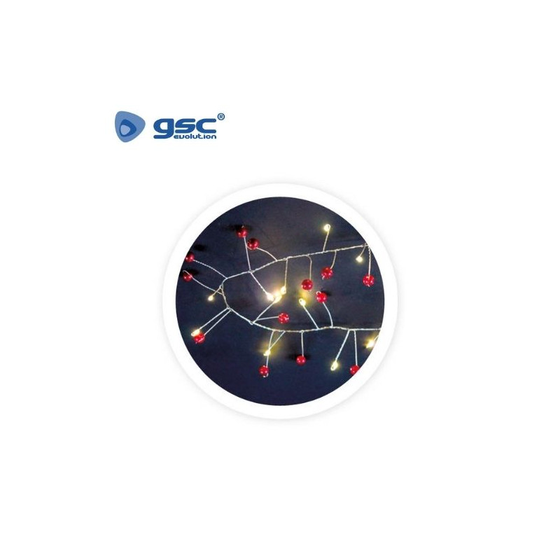 Guirnalda LED de perlas rojas 1,5M Luz cálida GSC C1/24