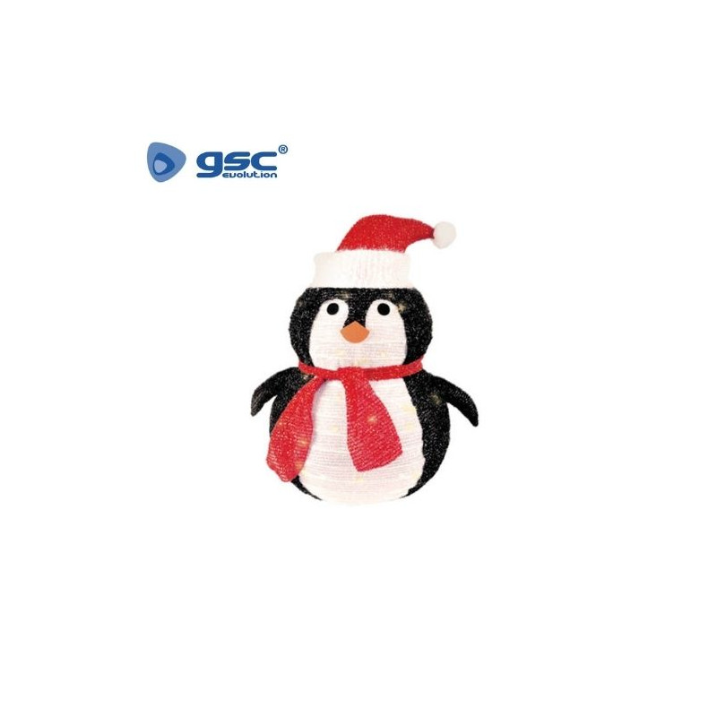 Pingüino plegable LED 60cm 8 funciones Luz cálida GSC C1/6