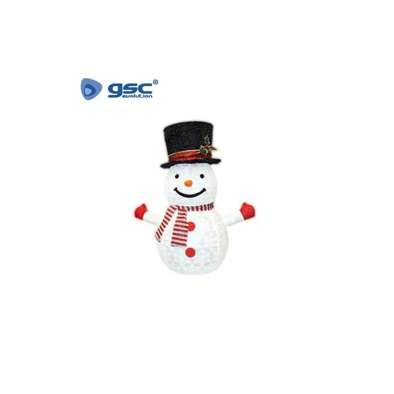 Muñeco de nieve plegable LED 70cm 8 funciones Luz cálida GSC C1/8