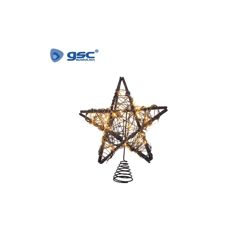 Estrella de ratán LED 25cm Luz cálida GSC C1/12