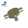 Conector Coaxial TV 1 Hembra a 2 Machos Metalico GSC C10/500