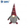 Gnomo de navidad LED sentado Hagin Daniel Pastor 36cm Funciona a pilas Rojo y gris GSC C1/24