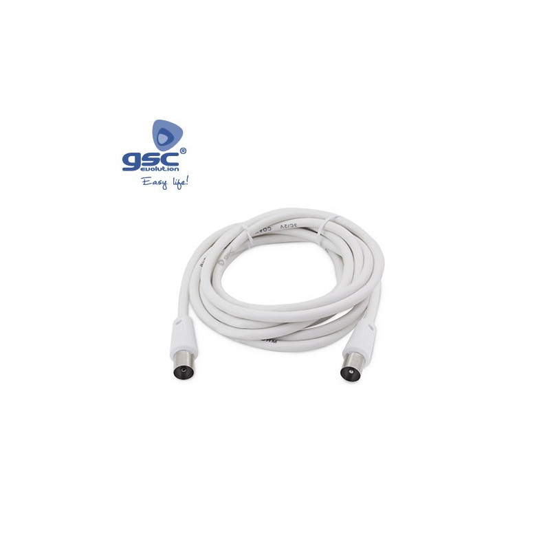 Conexion Coaxial Antena TV 2,5 m. Blanco GSC C1/100