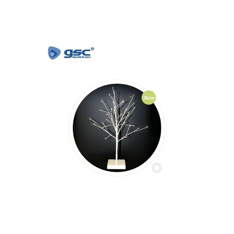 Árbol decorativo LED Cumia 30cm Funciona con 2 pilas AA Blanco GSC C1/12