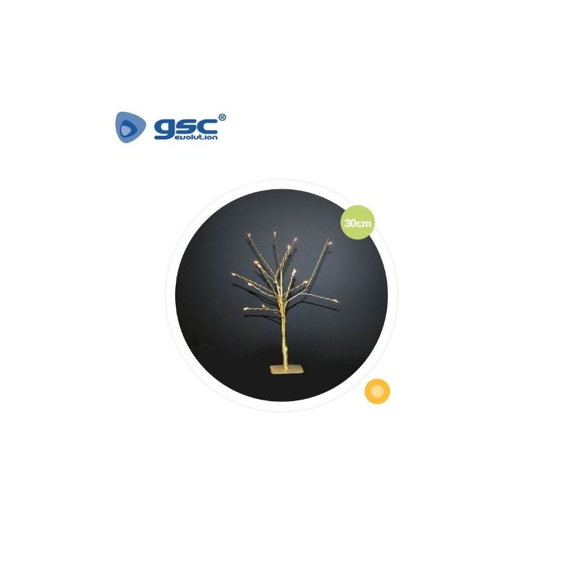 Árbol decorativo LED Cumia 30cm Funciona con 2 pilas AA Dorado GSC C1/12
