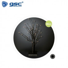 Árbol decorativo LED Cumia 40cm Funciona con 3 pilas AA Negro GSC C1/12
