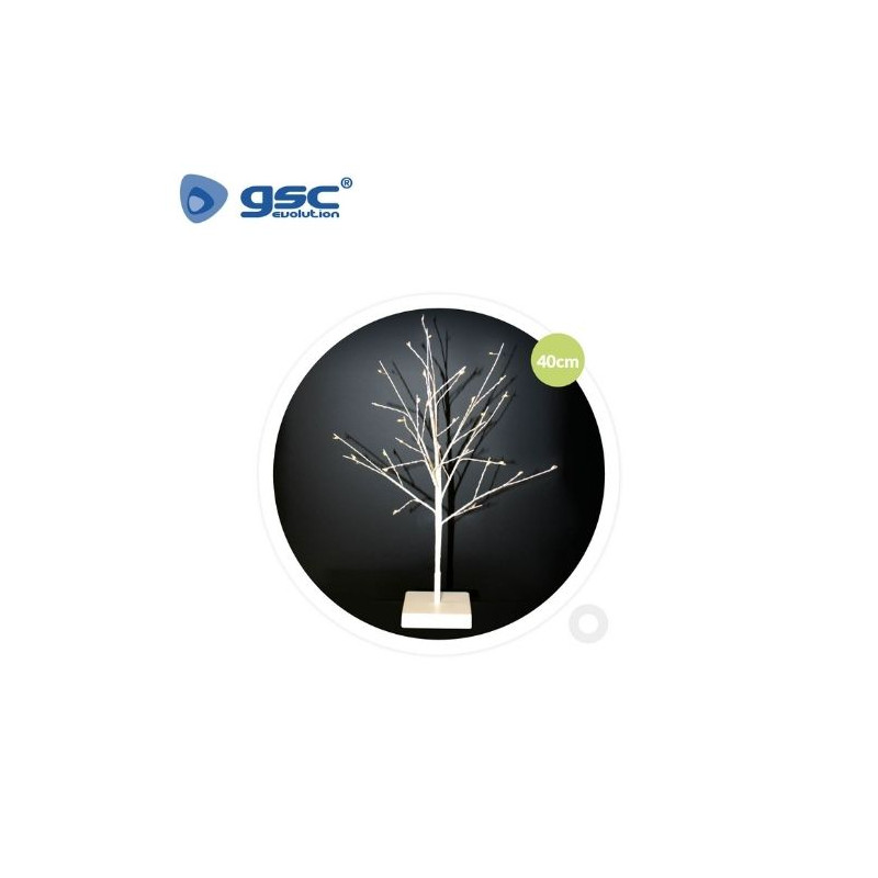 Árbol decorativo LED Cumia 40cm Funciona con 3 pilas AA Blanco GSC C1/12