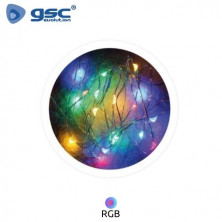 Guirnalda LED Decorativa Alambre Transparente 4,9m RGB 8 Funciones Funciona a pilas IP20 GSC C1/100