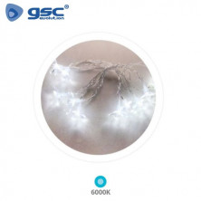 Guirnalda LED Decorativa 1,35m 10 Leds Flores Transparentes 6000K Funciona a pilas IP20 GSC C1/10