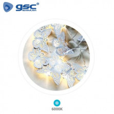 Guirnalda LED Decorativa 1,35m 10 Leds Mariposas Blancas 6000K Funciona a pilas IP20 GSC C1/10