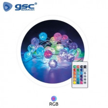 Guirnalda LED Decorativa 3m 30 Leds Bolas Multicolor RGB USB con mando IP44 GSC C1/50