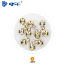 Guirnalda LED Decorativa 1,35m 10 Leds Bombillas Doradas 3000K Funciona a pilas IP20 GSC C1/10