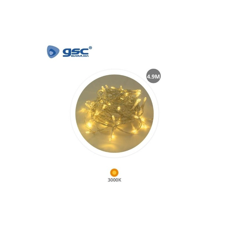 Guirnalda alambre LED 4,9M 8 funciones Luz cálida GSC C1/24