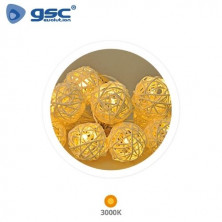 Guirnalda LED de bolas de madera 1,35M Luz cálida GSC C1/24