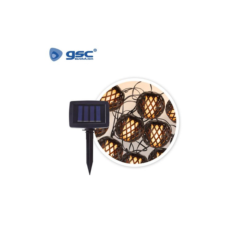 Guirnalda LED Solar de 10 bombillas 2m 2600-2700K IP44 Tenali GSC C1/12
