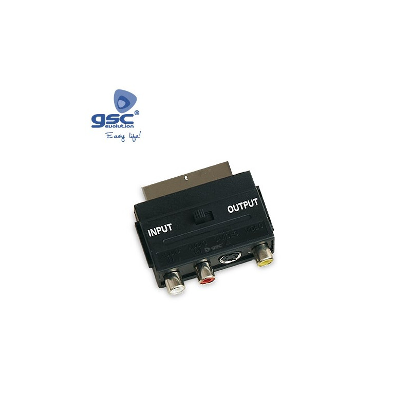 Adaptador Euro AV/S-VHS a 3RCA H+Int IN/OUT ÚLTIMAS UNIDADES