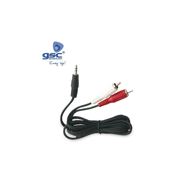 Conexion Jack 3,5mm Audio Estereo a 2 RCA Machos 1,5 m GSC C1/250