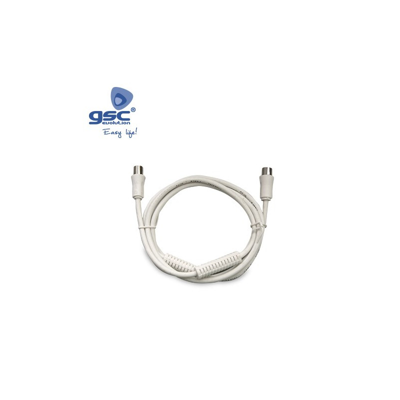 Conexion Coaxial Antena TV 1,5 m. Blanco con filtro GSC C1/150