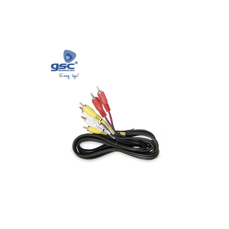Conexion Audio 3 RCA Macho a 3 RCA Macho 1,5 m. GSC C1/100