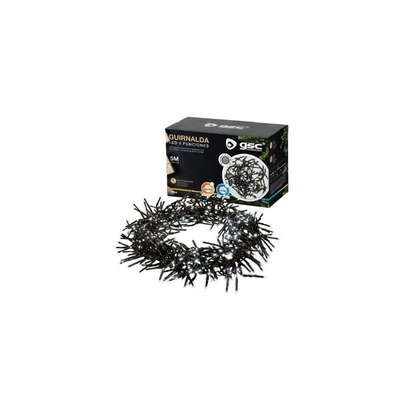 Guirnalda LED 5M 500LEDs 8 funciones Luz fría