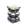 Pack 12 bolas de navidad 6cm Plateado