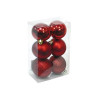 Pack 6 bolas de navidad 8cm Rojo